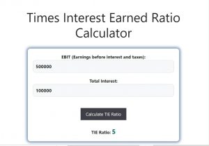 Times Interest Earned Ratio Calculator