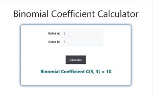 Binomial Coefficient Calculator