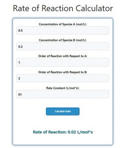 Rate of Reaction Calculator