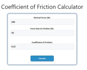 Coefficient of Friction Calculator