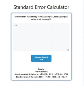 Standard Error Calculator