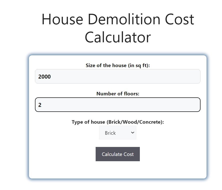 House Demolition Cost Calculator Savvy Calculator