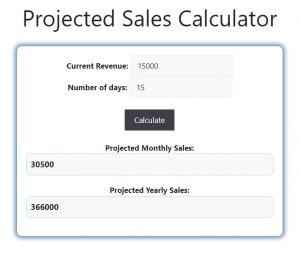 Projected Sales Calculator