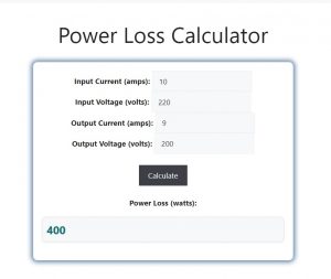 Power Loss Calculator