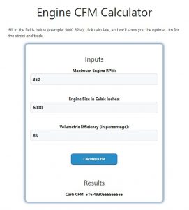 Engine CFM Calculator