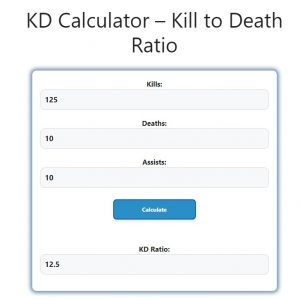 KD Calculator - Kill to Death Ratio