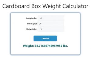 Cardboard Box Weight Calculator