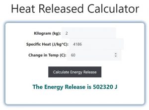 Heat Released Calculator