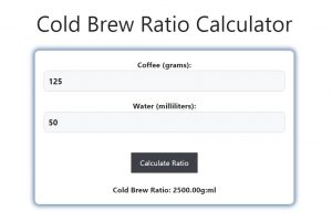 Cold Brew Ratio Calculator