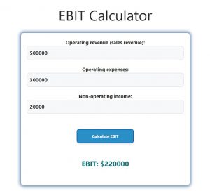 EBIT Calculator