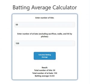 Batting Average Calculator