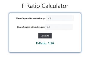 F Ratio Calculator