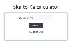 pKa to Ka calculator