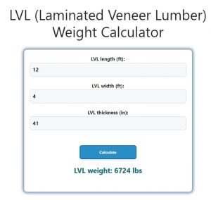 LVL (Laminated Veneer Lumber) Weight Calculator