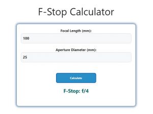 F-Stop Calculator