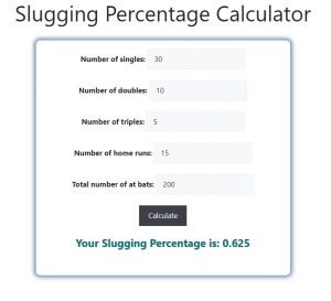 Slugging Percentage Calculator