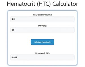 Hematocrit (HTC) Calculator