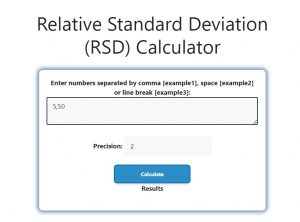 Relative Standard Deviation (RSD) Calculator