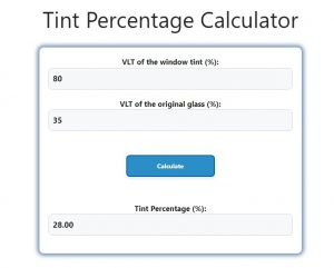 Tint Percentage Calculator