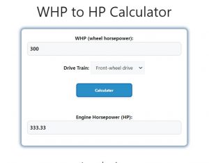 WHP to HP Calculator