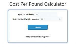 Cost Per Pound Calculator