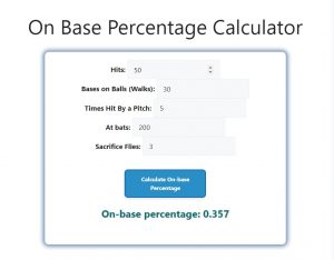 On Base Percentage Calculator