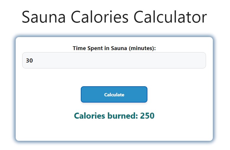 Sauna Calories Calculator Savvy Calculator