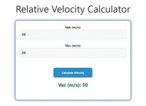 Relative Velocity Calculator