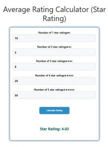 Average Rating Calculator (Star Rating)