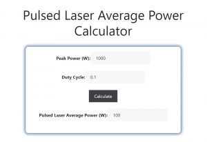 Pulsed Laser Average Power Calculator