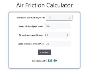 Air Friction Calculator