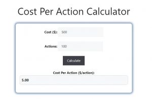 Cost Per Action Calculator