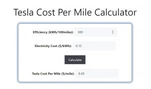 Tesla Cost Per Mile Calculator