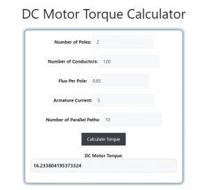 DC Motor Torque Calculator