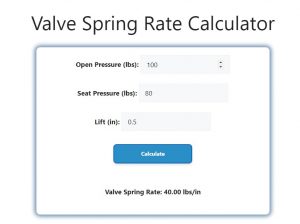 Valve Spring Rate Calculator