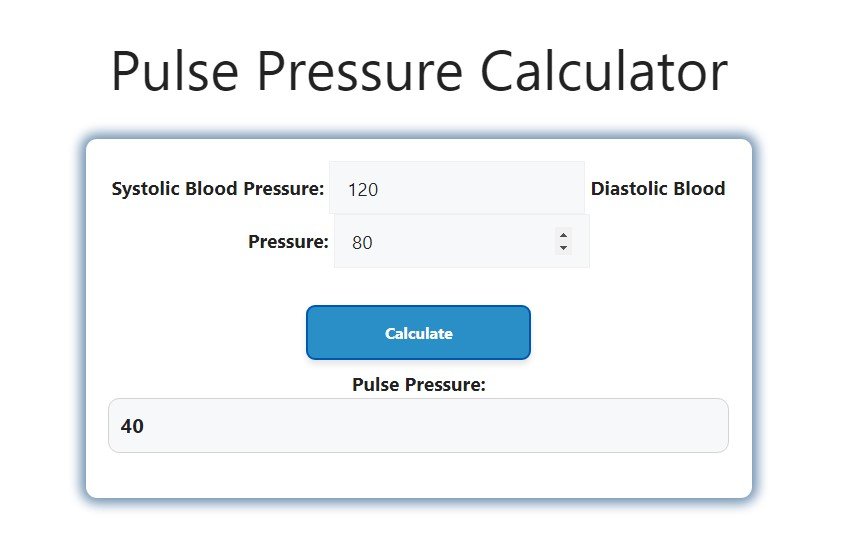 Pulse Pressure Calculator Savvy Calculator