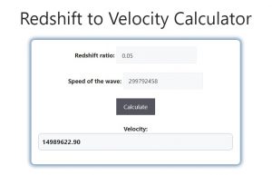 Redshift to Velocity Calculator