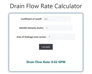 Drain Flow Rate Calculator