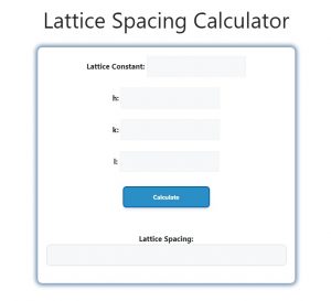 Lattice Spacing Calculator