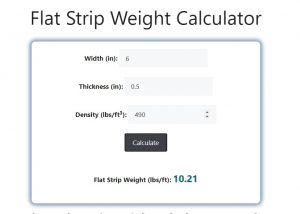 Flat Strip Weight Calculator