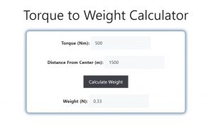 Torque to Weight Calculator