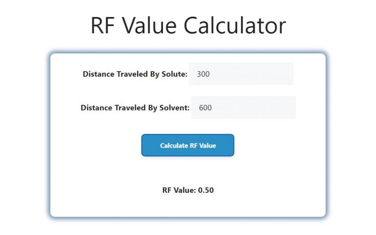 RF Value Calculator - Savvy Calculator