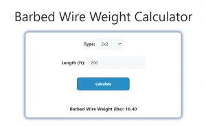 Barbed Wire Weight Calculator