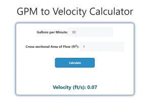 GPM to Velocity Calculator