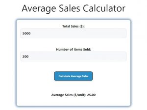 Average Sales Calculator