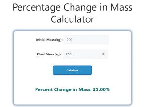 Percentage Change in Mass Calculator