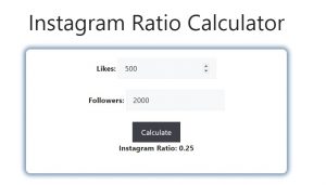 Instagram Ratio Calculator - Savvy Calculator