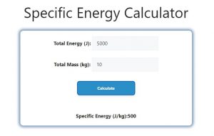 Specific Energy Calculator