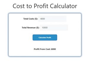 Cost to Profit Calculator