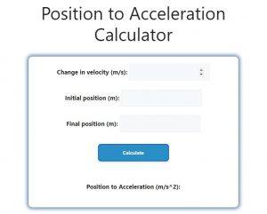 Position to Acceleration Calculator